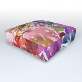 rainbow floral pattern N.o 7 Outdoor Floor Cushion