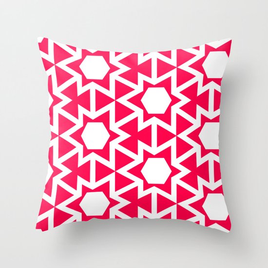 Zoutman Neon Pink Pattern Throw Pillow