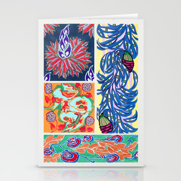 Seguy. Floral colorful background, vintage art deco & art nouveau background, plate no. 18 (Reproduction) Stationery Cards