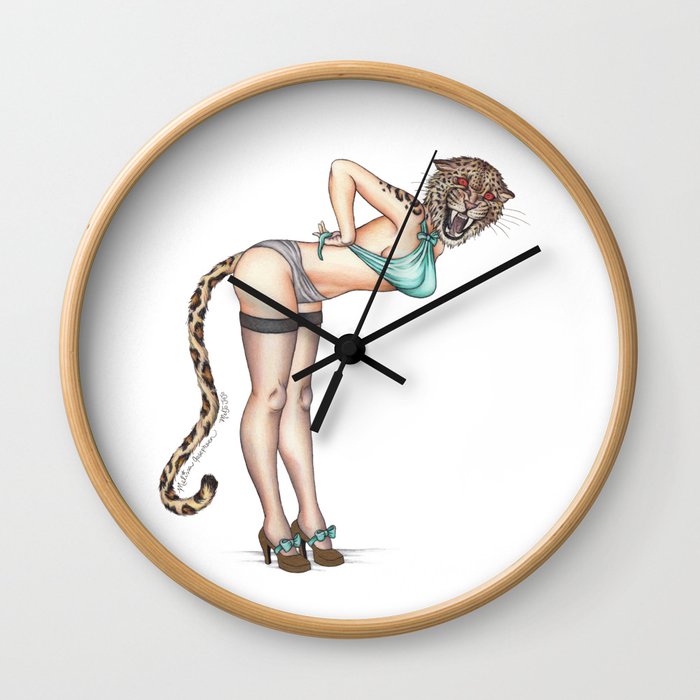 The Leopard Woman Wall Clock