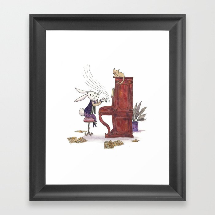 Art Animal Rabbit Cute Animals Piano Paintings Baby Animal Prints Animal Decor Art Print Framed Art Print By Emamalyauka Society6