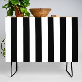 Black & White Vertical Stripes - Mix & Match with Simplicity of Life Credenza