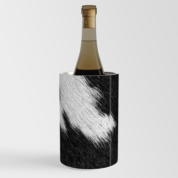 Black and White Cow Fur Detail (Digitally Created) Wine Chiller