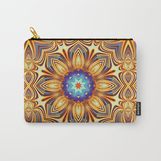 Kaleidoscope abstract with a flower shape and tribal patterns Carry-All Pouch