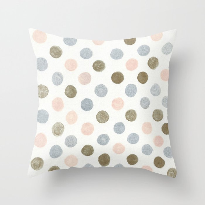 Pastel Polka Dot Throw Pillow