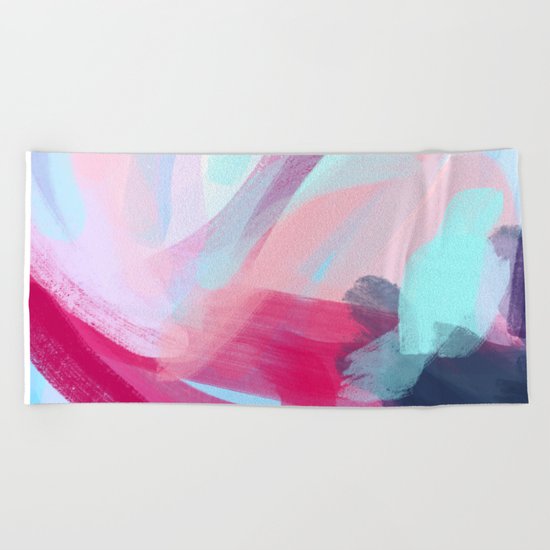 Pastel Abstract Brushstrokes Beach Towel