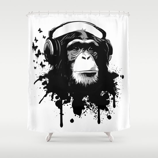 Monkey Business - White Shower Curtain