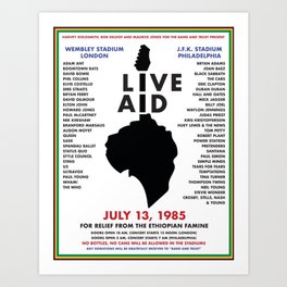 Live Aid 1985 Vintage JFK & Wembley Stadium Concert Festival Gig Advertising Music Poster Art Print