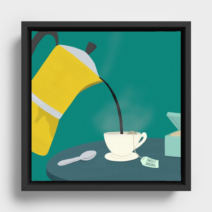 Coffee & Chamomile Framed Canvas