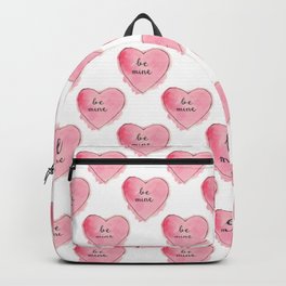 Watercolor BE MINE Heart Backpack