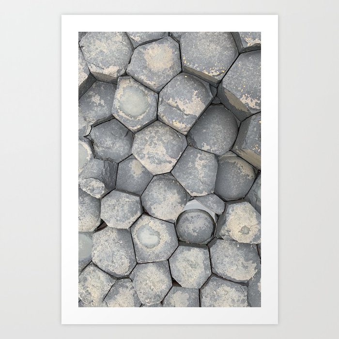 Geometric Basalt Formation Giants Causeway Art Print