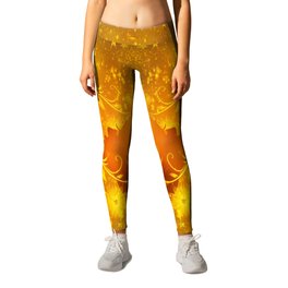 Golden In Love Leggings | Curated, Abstract, Love, Mixed Media, Digital 