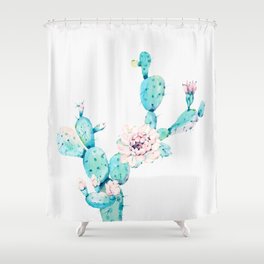 Desert Cactus Rose Shower Curtain