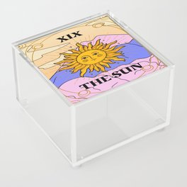 Retro Tarot Card The Sun XIX Acrylic Box