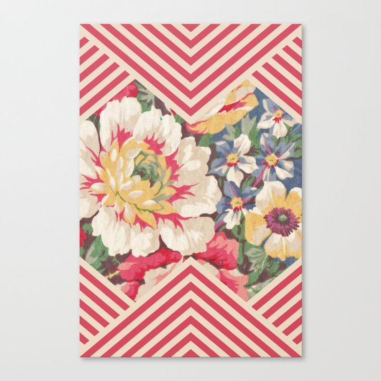 Floral Chevron Canvas Print