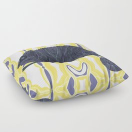 Cool chameleon on a purple and yellow pattern background - animal graphic design Floor Pillow