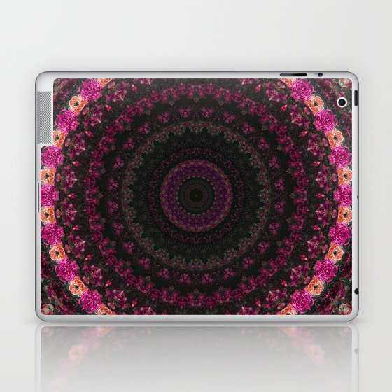 Flowery pink mandala Laptop & iPad Skin