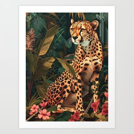 Jungle Majesty: Cheetah's Serene Watch Art Print