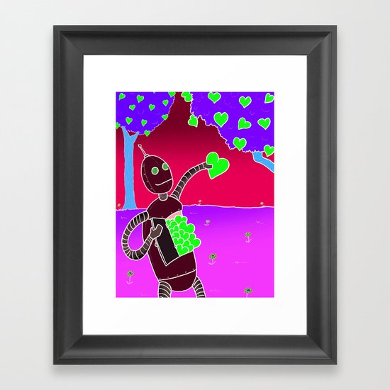 Love Bot Framed Art Print