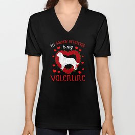 Dog Animal Hearts Dog Retriever My Valentines Day V Neck T Shirt