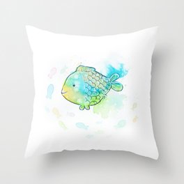 Blue fish Throw Pillow