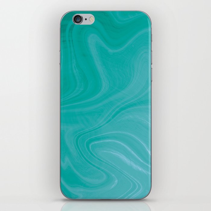 Aqua Swirl Marble iPhone Skin