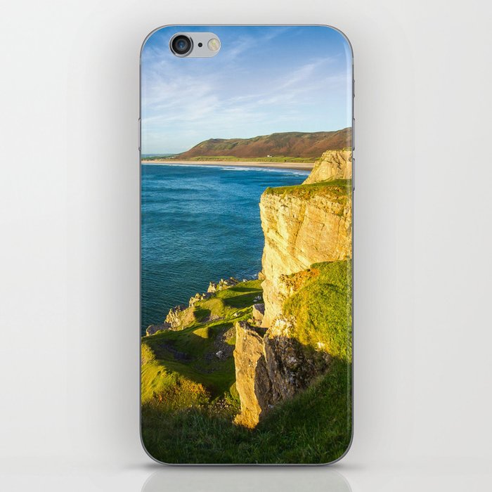 Great Britain Photography - Sunset Shining On A Cliff By The Blue Ocean iPhone Skin