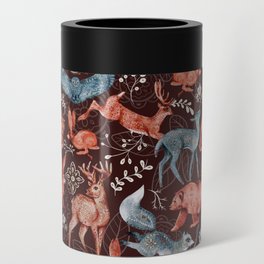 Bear, deer, owl, fox and hare Pattern Can Cooler