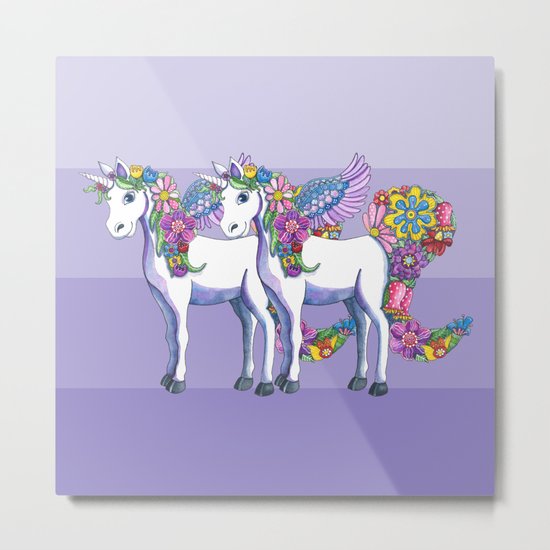 Unicorn Twins Metal Print