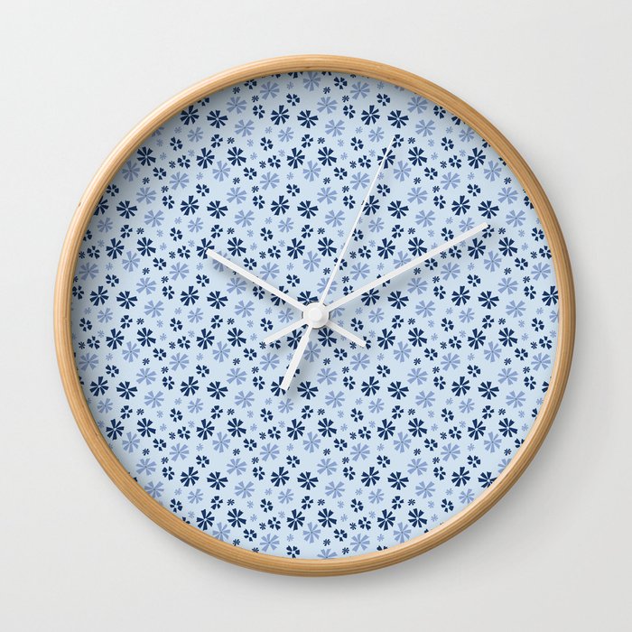 Blue Snowflakes Wall Clock