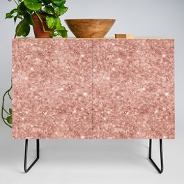 Luxury Rose Gold Sparkly Sequin Pattern Credenza