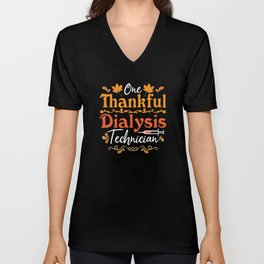 One Thankful Dialysis Technician Nurse Nephrology V Neck T Shirt