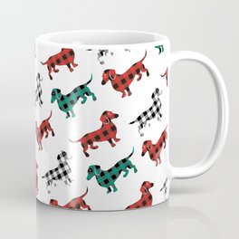 Christmas Dachshunds Red Flannel Mug