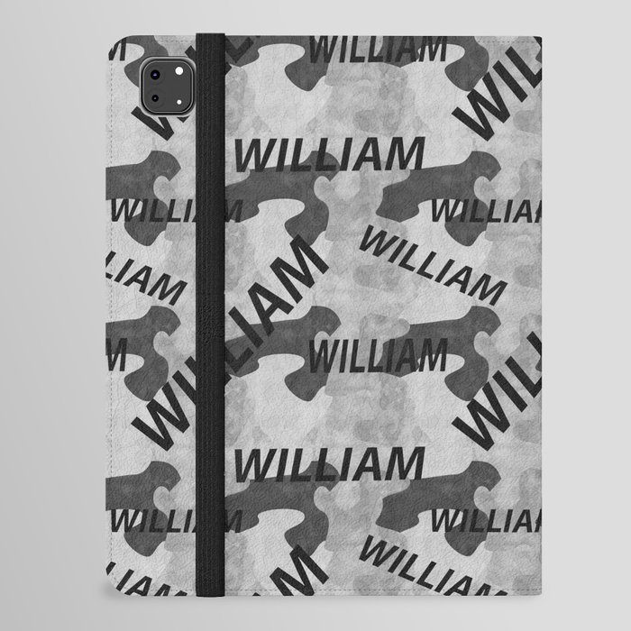  William pattern in gray colors and watercolor texture iPad Folio Case