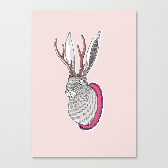 Deer Rabbit Canvas Print
