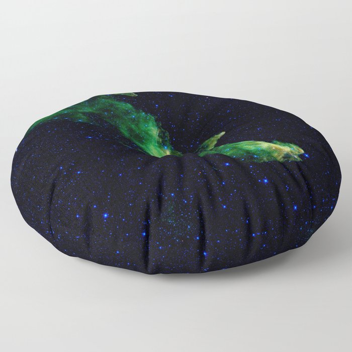 Galaxy: Green Witch's Head Nebula Floor Pillow