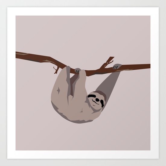 Sloth just hangin' Art Print