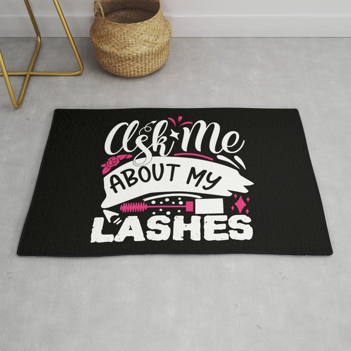 Ask Me About My Lashes Pretty Makeup Rug
