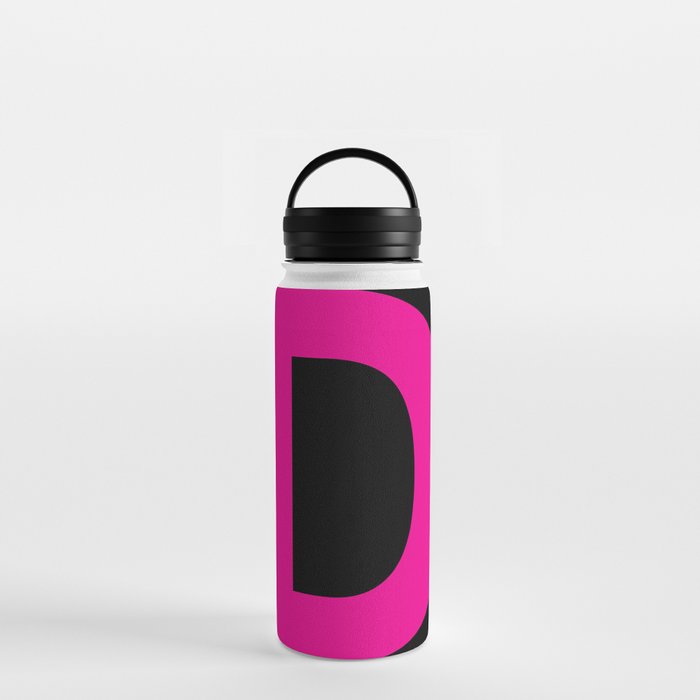 Letter D (Magenta & Black) Water Bottle