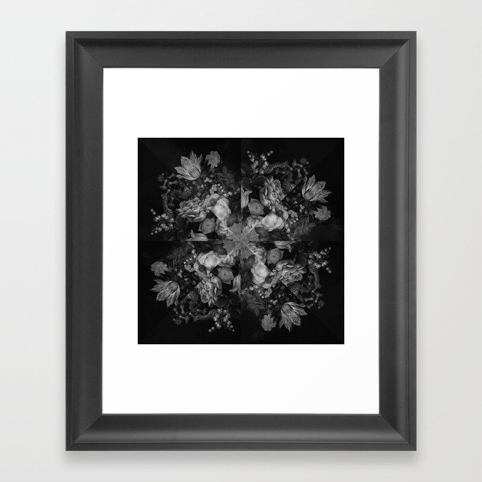 Botanical Darkness Kaleidoscope Framed Art Print