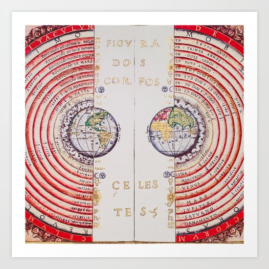 Vivid Ancient Map Art Print