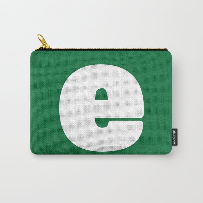 e (White & Olive Letter) Carry-All Pouch