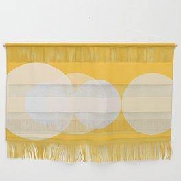 Geometric Minimalistic Circle Bubble Design Pattern in Yellow and White Wall Hanging