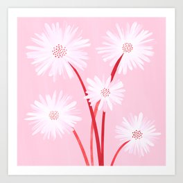 Pink Blooms With Love Art Print