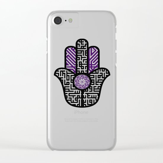 hamsa calligraphy Clear iPhone Case