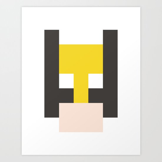 hero pixel yellow black flesh Art Print