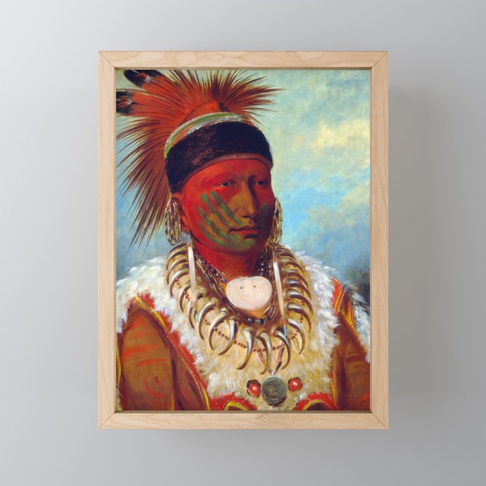 George Catlin The White Cloud Head Chief Of The Iowas Framed Mini Art Print By Pdpress Society6