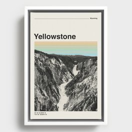 Retro Travel Print Yellowstone National Park Framed Canvas