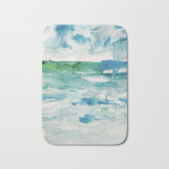 Miami Beach Watercolor #2 Bath Mat