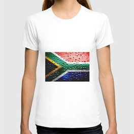 Flag of South Africa - Raindrops T Shirt